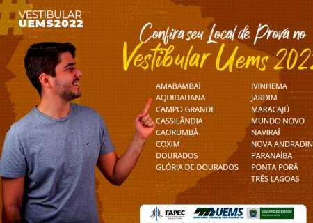 Vestibular UEMS 2022 será aplicado em 17 municípios do MS