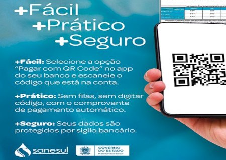 Cliente da Sanesul pode pagar a fatura de água e esgoto via PIX