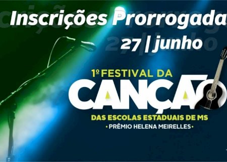 I Festival da Canção das Escolas Estaduais de MS “Prêmio Helena Meirelles' tem inscrições prorrogadas para até o dia 27 de junho