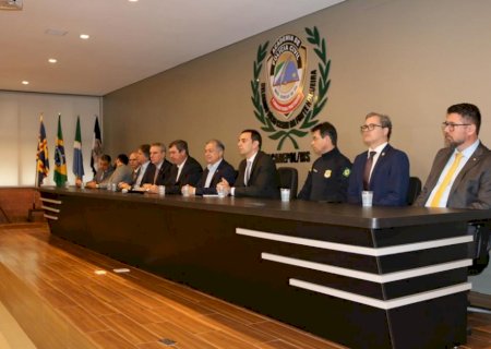 Deputado Marcos Pollon participa da posse do Presidente do Conselho Superior da Polícia Civil e do novo Coordenador-Geral de Perícias de MS