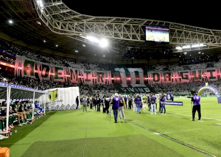 Torcida do Palmeiras faz bandeirão para Ademir da Guia: "Deus da camisa 10"