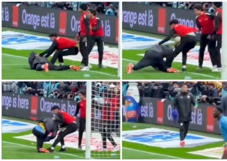 Gandulas tentam roubar toalha de herói de Senegal e arrastam goleiro reserva; veja o vídeo