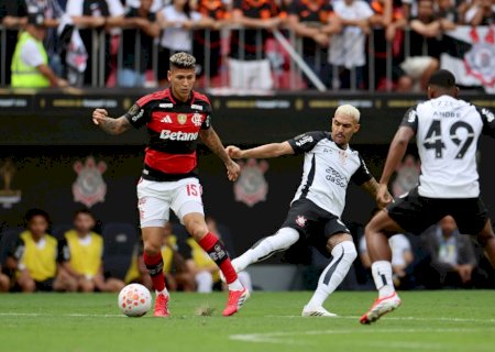 Flamengo x Corinthians: Carrascal é expulso por cotovelada em Bidon após revisão do VAR